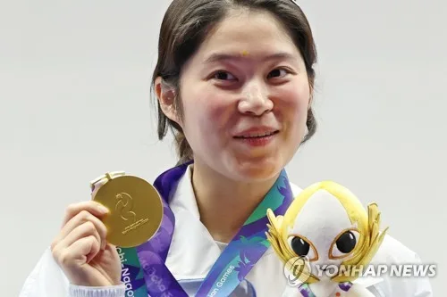 [아시안게임] 한국 사격 드디어 첫 금메달…추가은, 여자 10ｍ 공기권총 명중