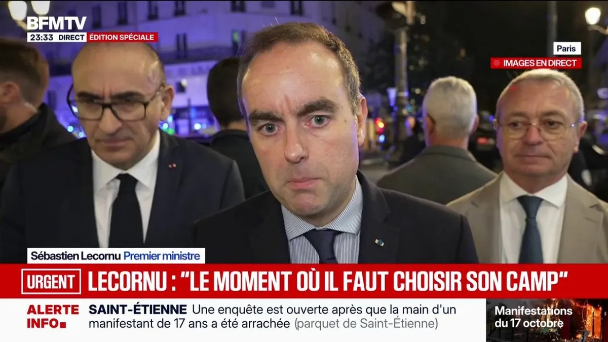 Mobilisations du 17 octobre: Sébastien Lecornu, Premier ministre, dénonce "des degrés de violence inacceptables"