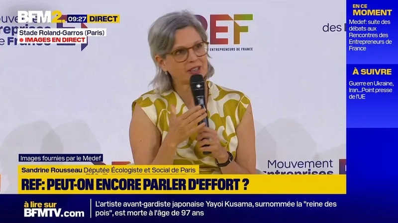 Transition écologique: "Il va falloir apprendre qu'il y a une limite au travail", prône Sandrine Rousseau