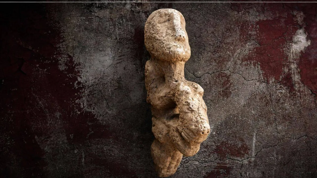 11,000-year-old sculpture of human seated on a leopard found at Karahantepe in Türkiye