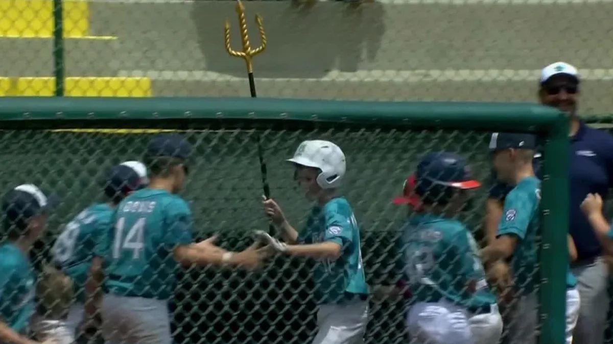 Washington Little League team breaks out the trident for celebration