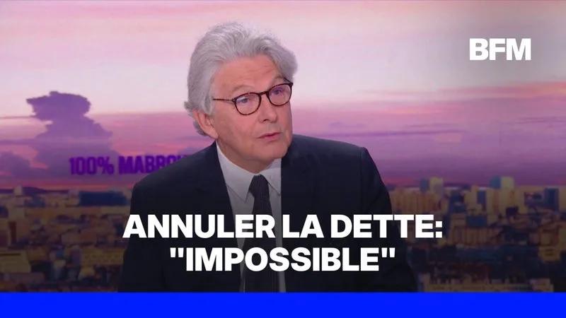Annuler la dette: "Ce serait juste impossible" sans sortir de la zone euro, explique Thierry Breton