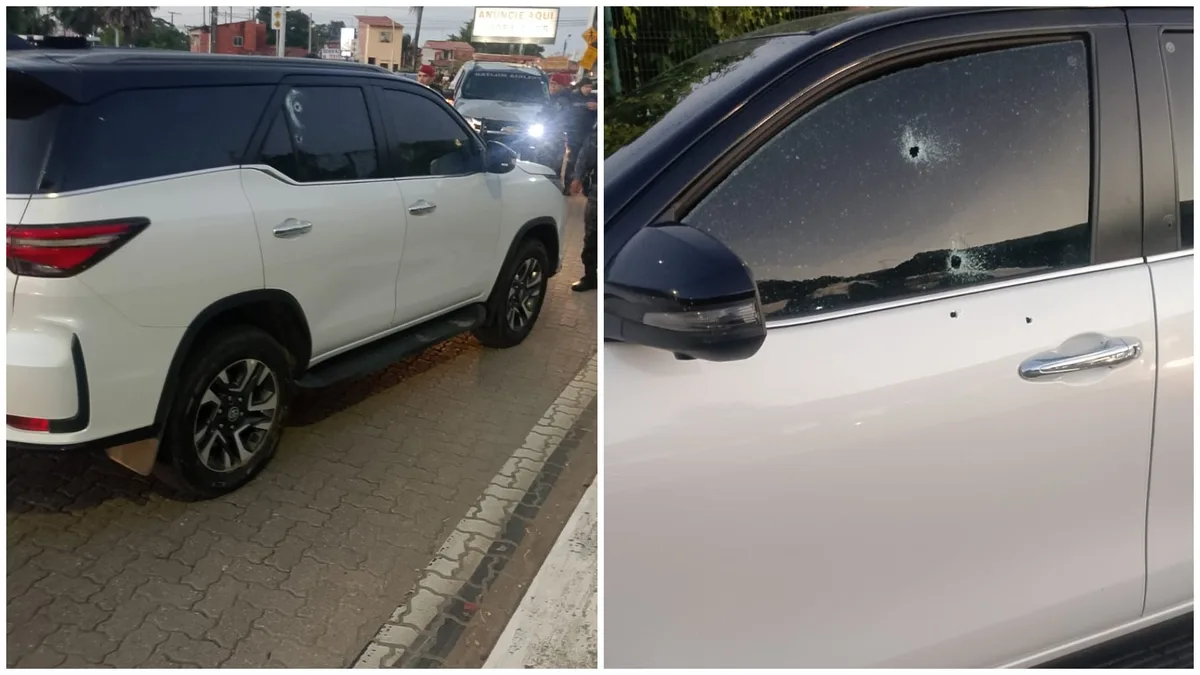 Carro de luxo é atingido por disparos de arma de fogo em avenida de Fortaleza