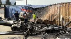 Photos show charred wreckage from deadly crash of news helicopter in LA