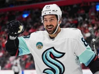 Gaudreau scores twice in 4-goal 2nd period as Kraken beat Red Wings 6-3
