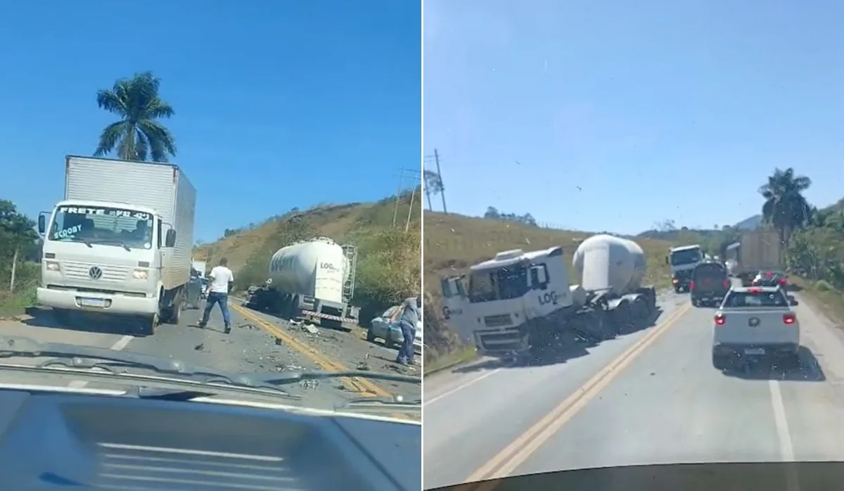 BR 101: batida frontal entre carreta e caminhonete deixa um morto e ferido grave em Fundão
