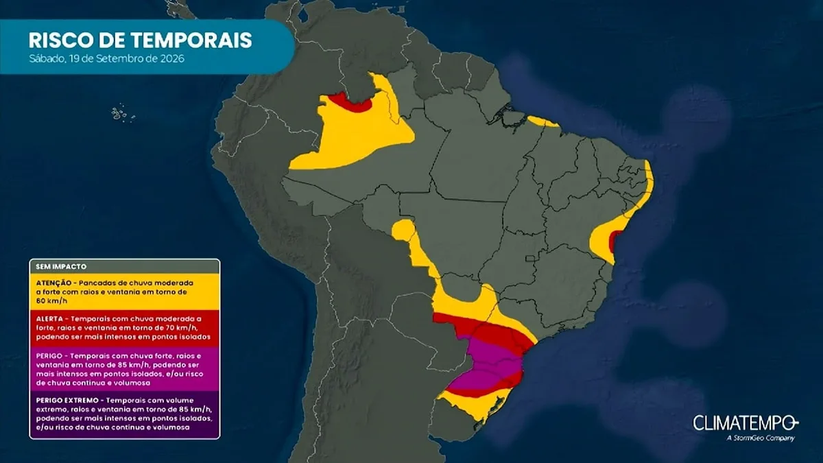 Temporais no Sul: granizo, ventos de 85 km/h e até 250 mm de chuva