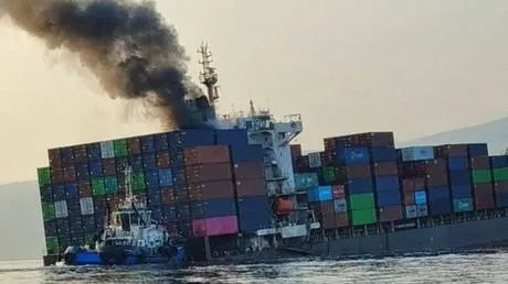 Container ship sinks in Hormuz mine strike amid US-Iran tensions (VIDEOS)