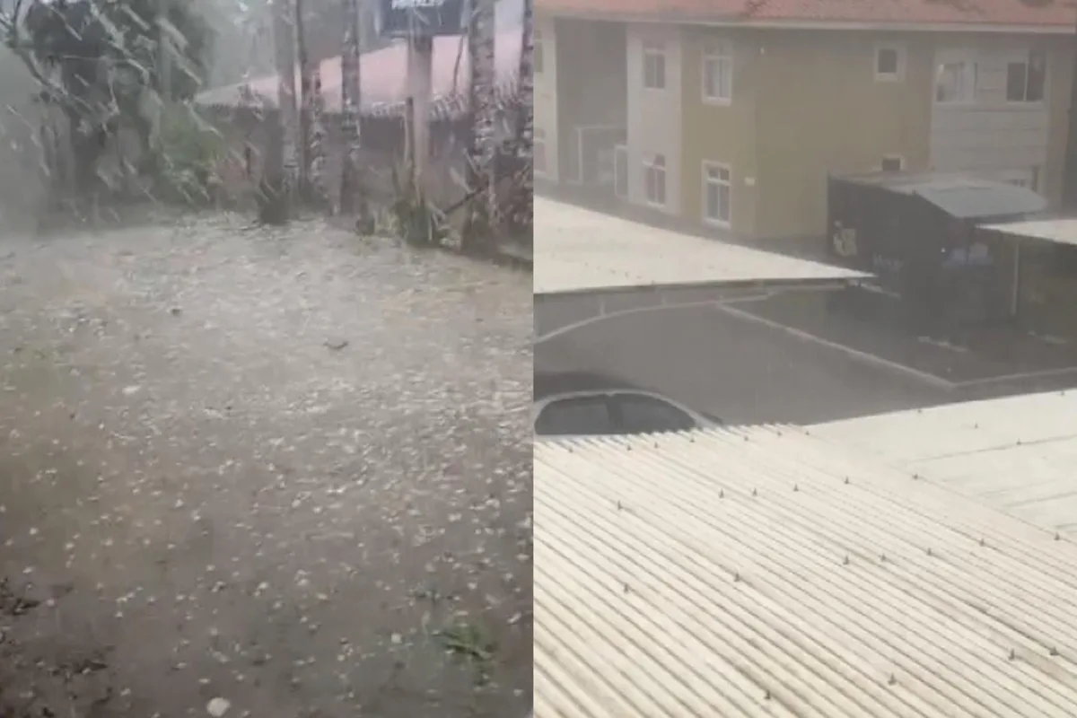 Granizo e chuva forte provocam estragos em cidades da Região Metropolitana de Curitiba e do Litoral do Paraná