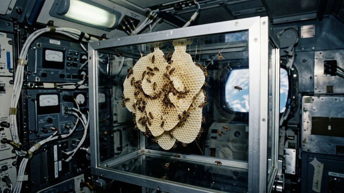 In 1984, NASA sent thousands of honeybees into orbit to build honeycomb without gravity