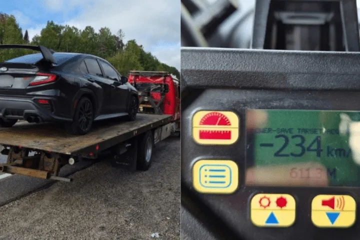 Driver travelling 234 km/h in northern Ontario charged with stunt driving