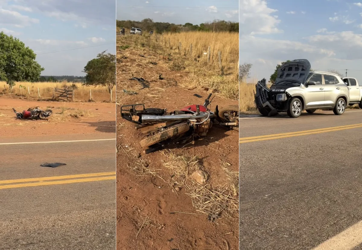 Passageira morre e condutor fica ferido após moto bater em carro na TO-373