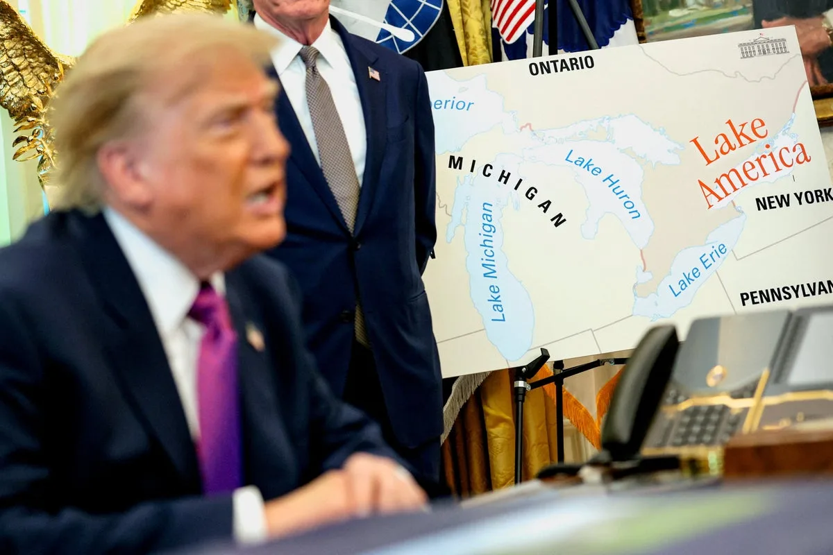 Trump signs order to rename Lake Ontario into ‘Lake America’ as his fight with Canada spirals