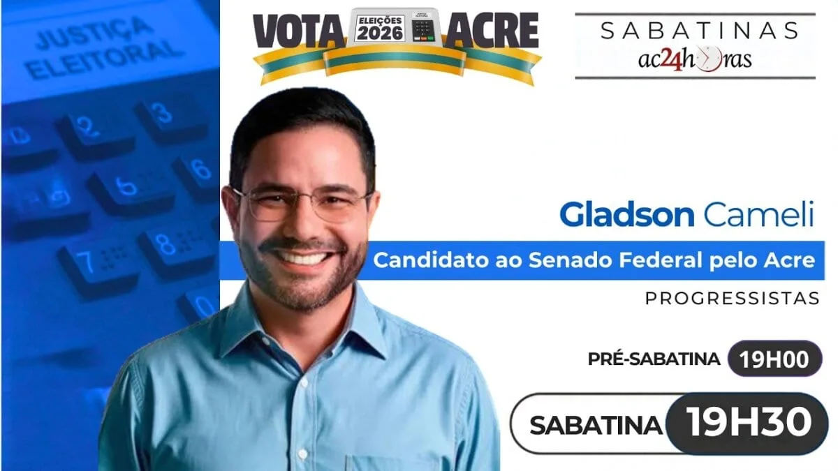 ac24horas inicia sabatina com candidatos ao senado entrevistando Gladson Cameli