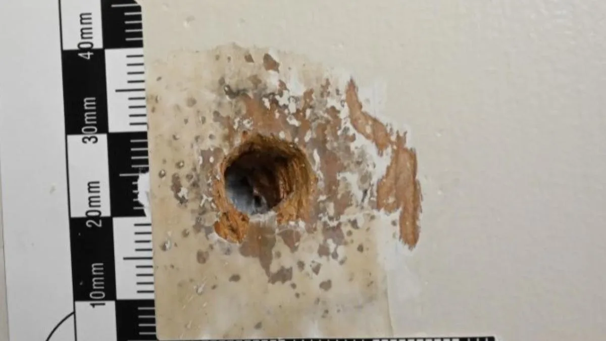 Bedroom door gun marks may hold key to cop murder trial