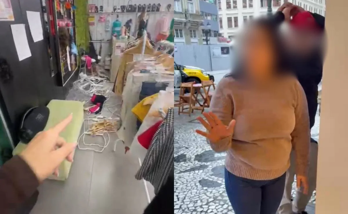 Loja de roupas é invadida e furtada, e localização de iPad entrega casal tentando vender produtos no Centro de Curitiba