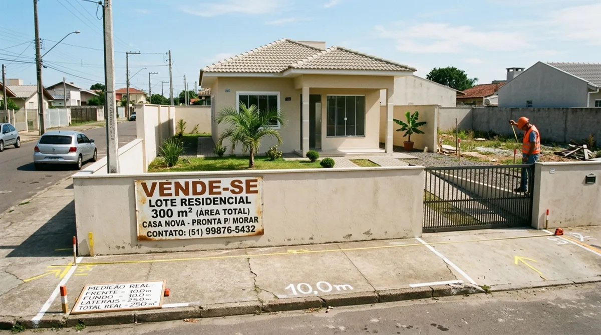 Família compra lote anunciado com 300 m² e só depois da obra descobre que o levantamento encontra uma área menor do que o previsto