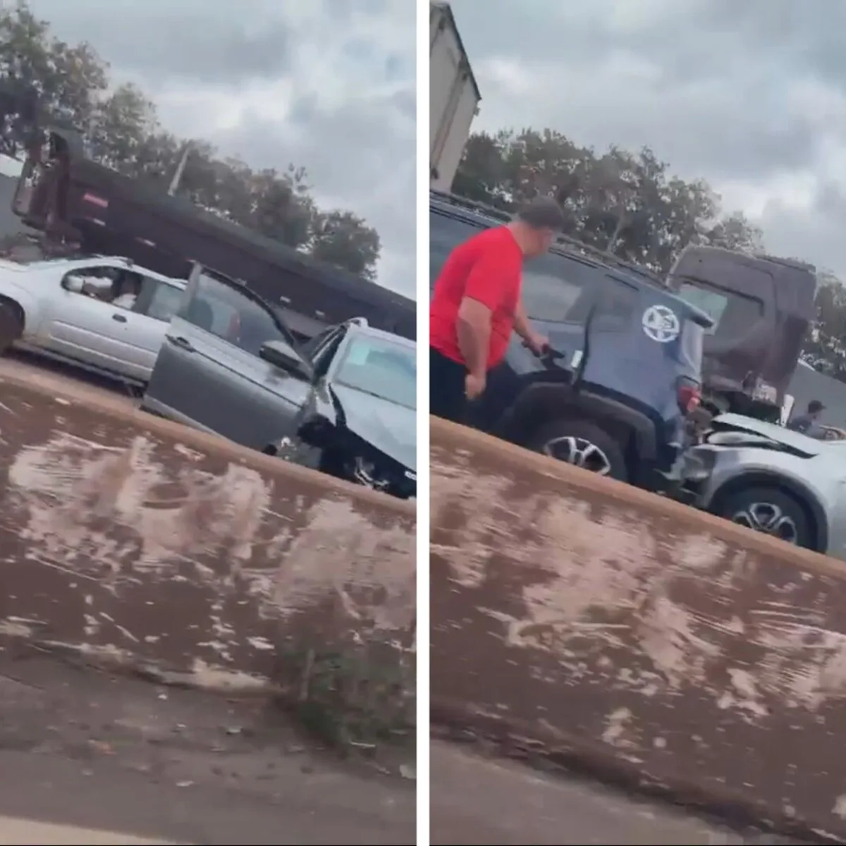 Acidente envolvendo carreta e oito carros deixa uma pessoa ferida no Anel Rodoviário de BH