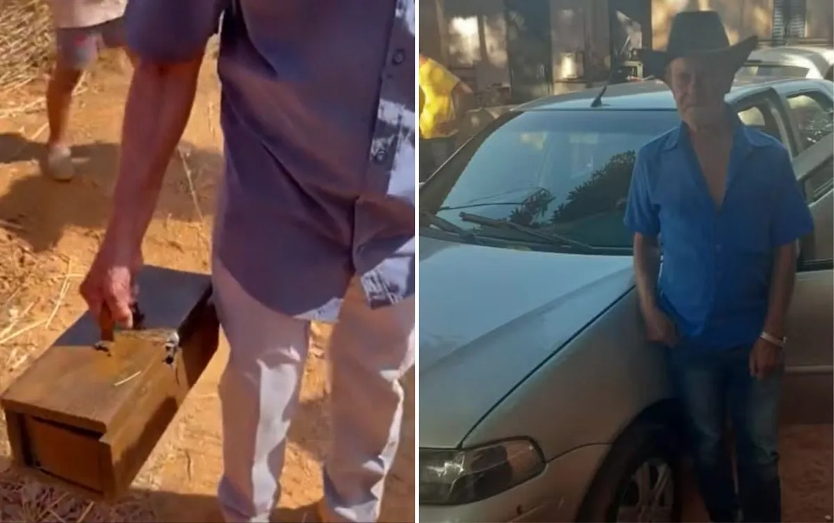 Carro roubado achado em lago é retirado, e dono fica feliz ao recuperar caixa de ferramentas que estava no veículo