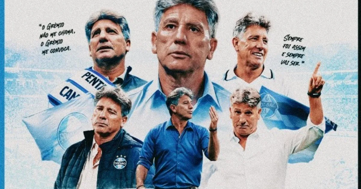 Para evitar el descenso: Renato Gaúcho fue presentado como DT de Gremio ¡en su quinto ciclo!