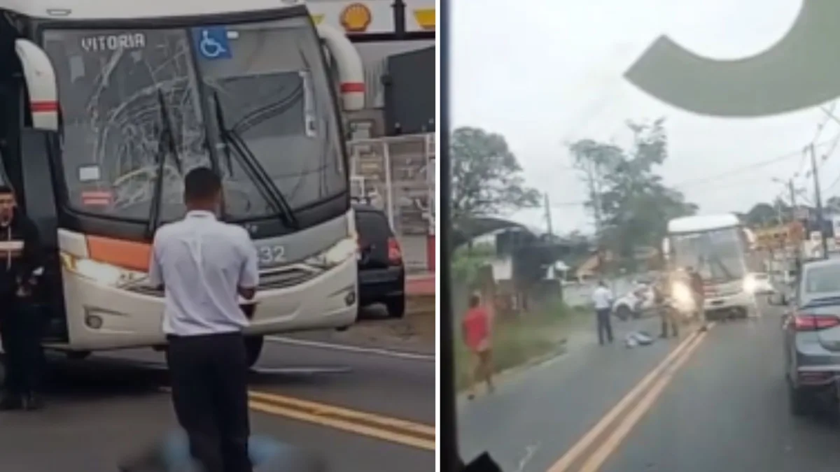 Pedestre é atropelado por ônibus intermunicipal em Guarapari