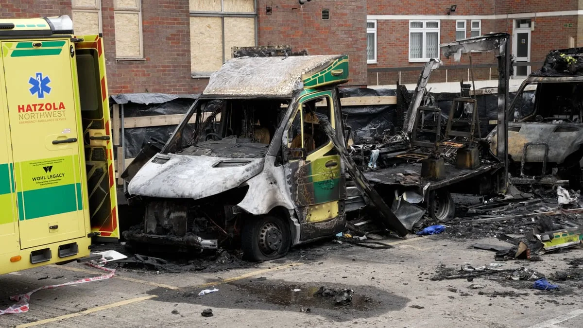 Arsonists plead guilty to attack on Jewish ambulances in Golders Green