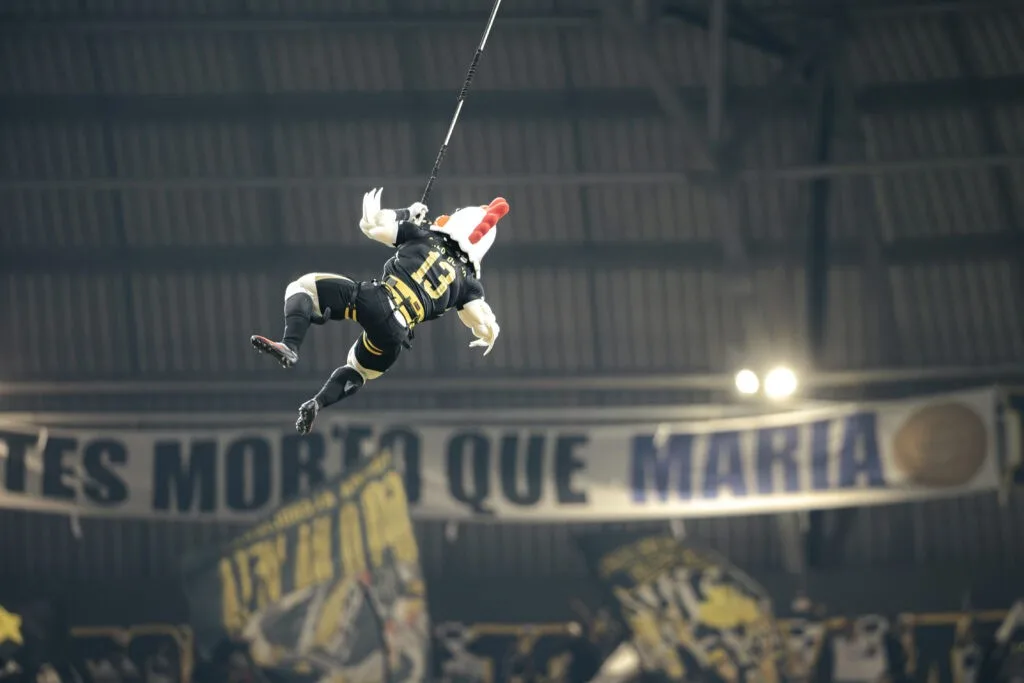 Pêndulo humano: veja como o Atlético-MG planejou salto do 'Galo Doido' do teto da Arena MRV