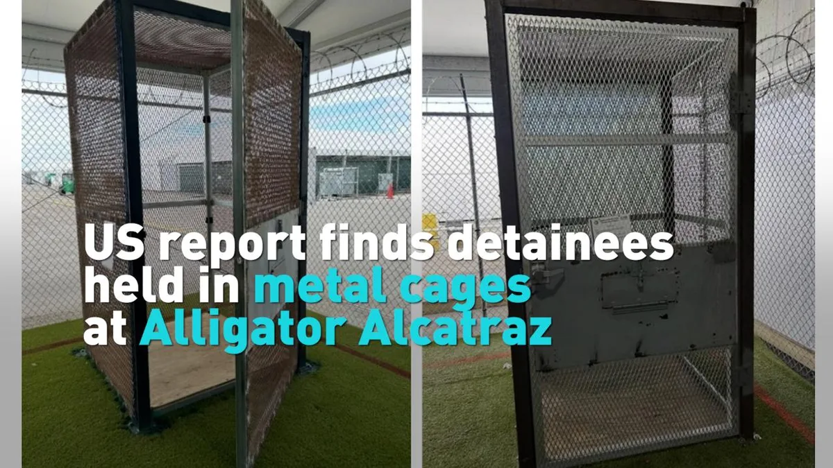 US report finds detainees held in metal cages at Alligator Alcatraz