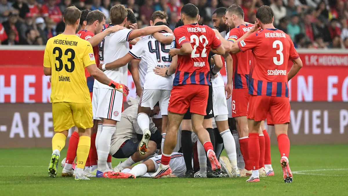 Bei Testspiel-Sieg gegen Heidenheim - Musiala schon wieder am Boden!