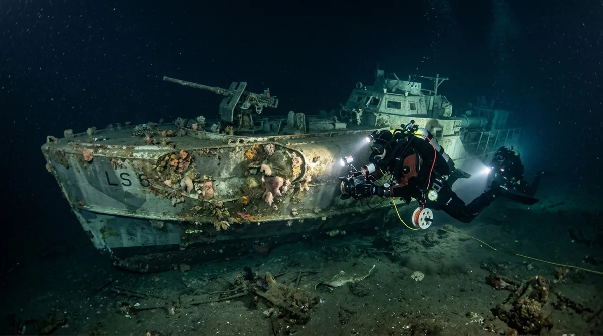 Após 13 anos de buscas, enfim encontraram um navio da Segunda Guerra Mundial a uma profundidade de 96 metros