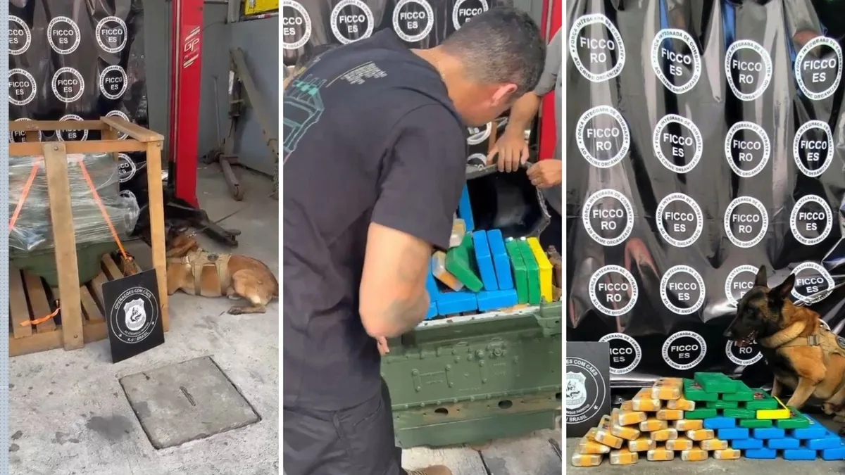 Dupla é presa ao receber 'encomenda' de cocaína escondida em motor de caminhão no ES