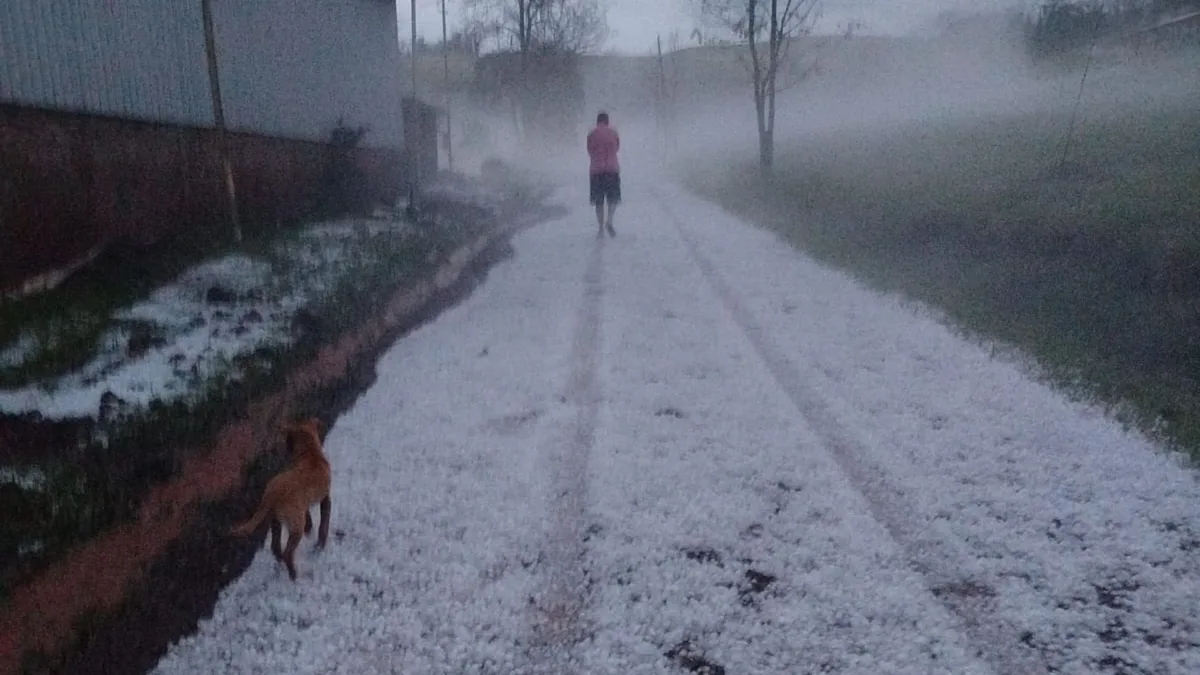 Granizo atinge mais de 2,3 mil casas e cancela aulas em cidades do RS; órgão aponta grande perigo