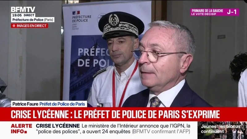 Coup de genou d'un policier sur le visage d'un jeune manifestant: "Une enquête administrative" est en cours, déclare le préfet de police de Paris