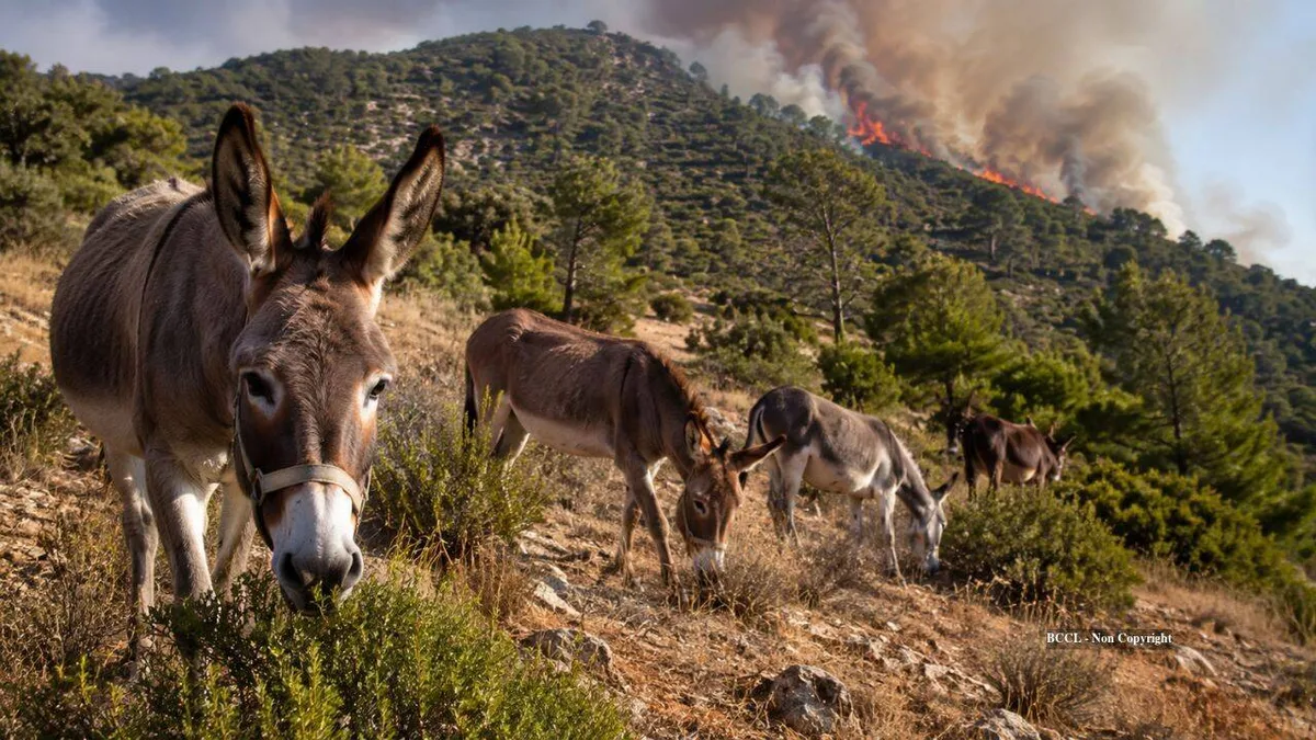 Spanish woman trains 18 rescued donkeys to help prevent wildfires