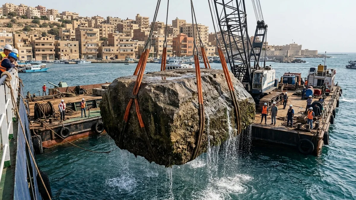 Após mais de 1.600 anos de história, os arqueólogos trazem à superfície blocos gigantes de 80 toneladas de uma das Sete Maravilhas do mundo antigo