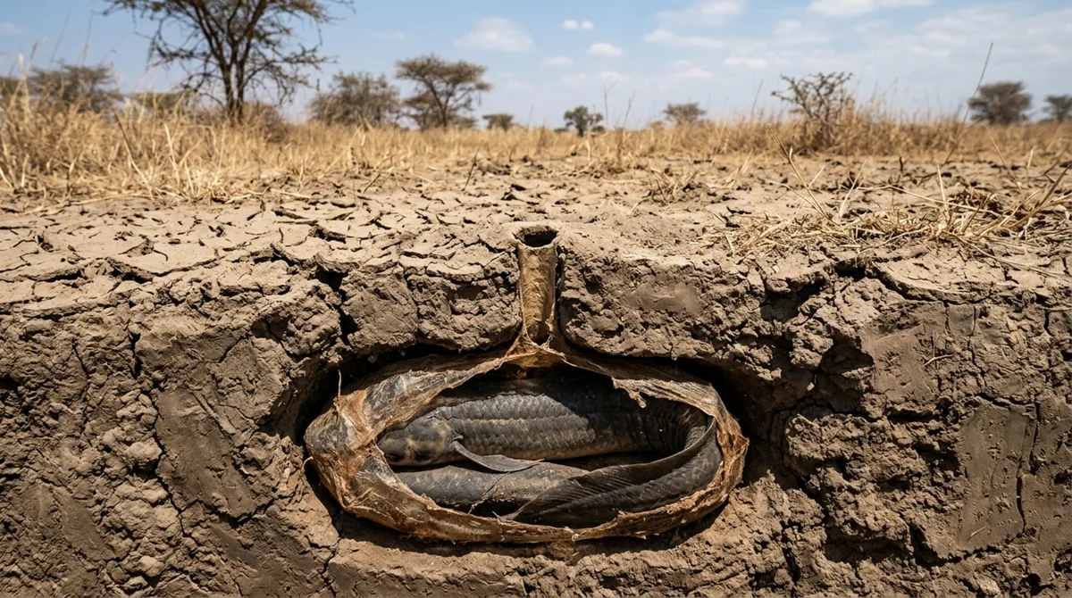 O animal que consegue respirar ar e permanecer longos períodos enterrado na lama durante épocas de seca