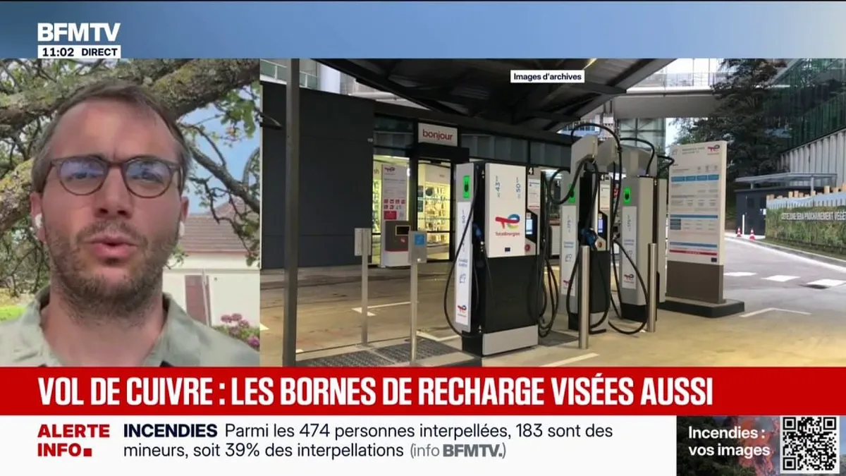 Vol de cuivre dans les bornes de recharges: "Depuis le début de l'année, on recense 650 stations touchées", affirme Matthieu Dischamps, secrétaire général de Charge France