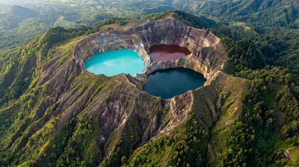Em 2016, três lagos no topo do Kelimutu mudaram de cor seis vezes. Em maio de 2024, um deles passou do verde ao marrom quase preto porque gases e minerais mudam a química da água