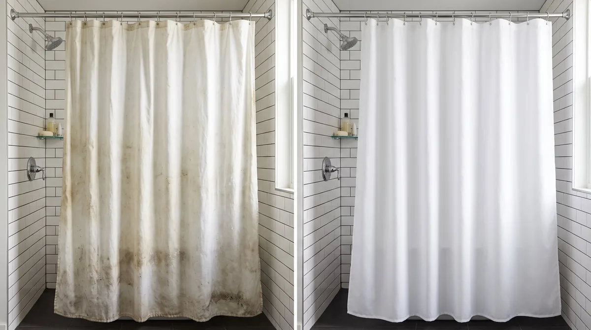 Cómo recuperar el blanco de las cortinas del baño sin usar cloro