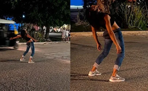Temor por crisis de drogas en Yucatán: se viraliza caso de mujer con conductas "zombie"; la captan en medio del tráfico en Umán