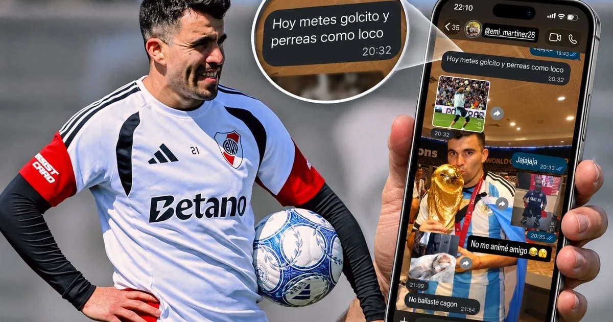"No bailaste...": el divertido ida y vuelta de Acuña con Dibu Martínez vía WhatsApp