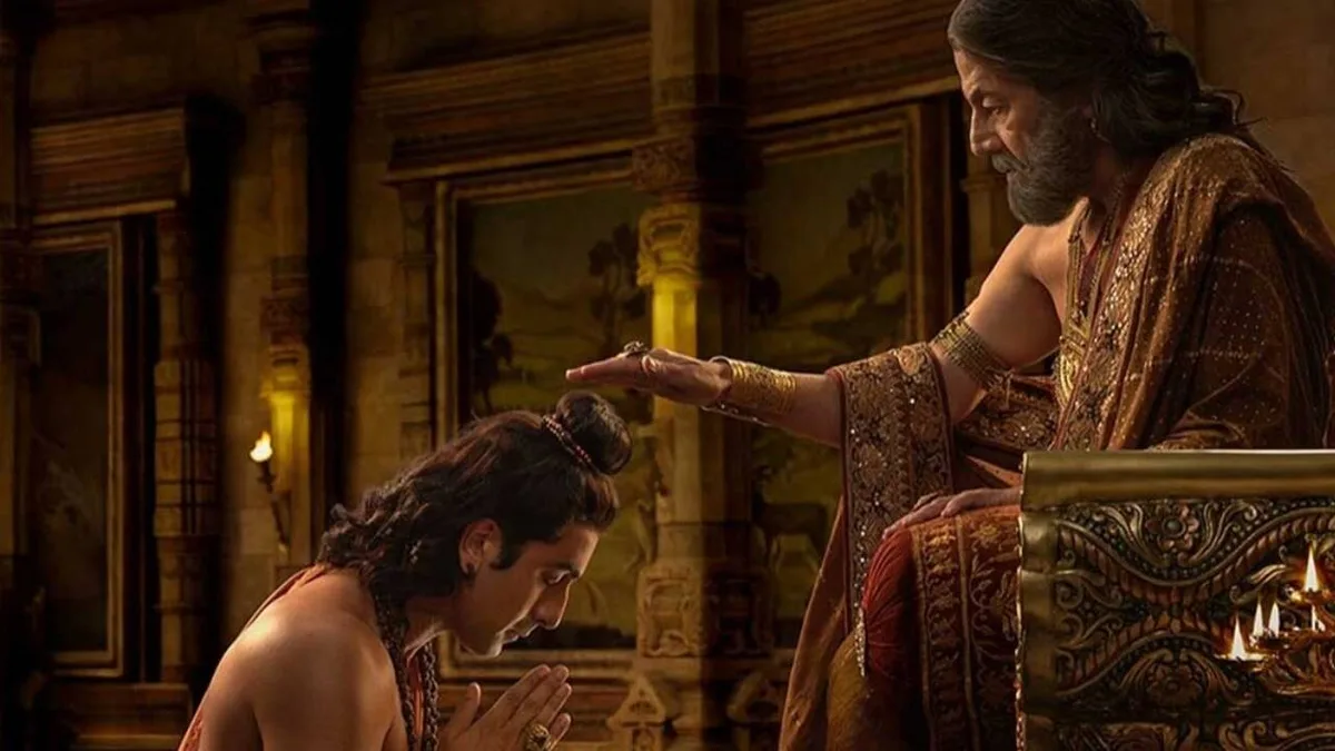 EW poster of Ranbir's film captures Lord Rama’s emotional farewell to King Dashrath