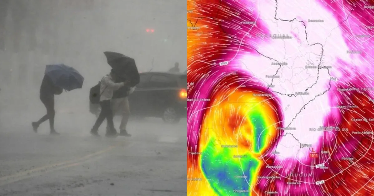 Ciclone extratropical chega nesta quinta-feira (20) com rajadas de vento de até 100 km/h e temporais isolados em SC