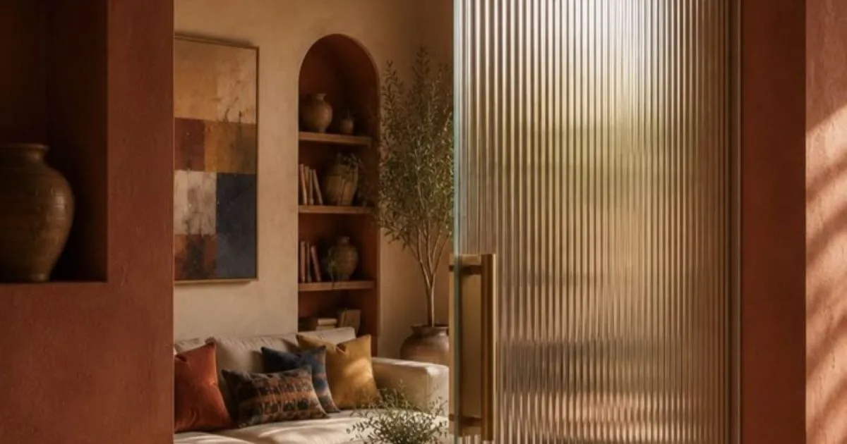 Cómo es la nueva tendencia de diseño 2026 que reemplaza las clásicas puertas de madera por paneles de vidrio acanalado