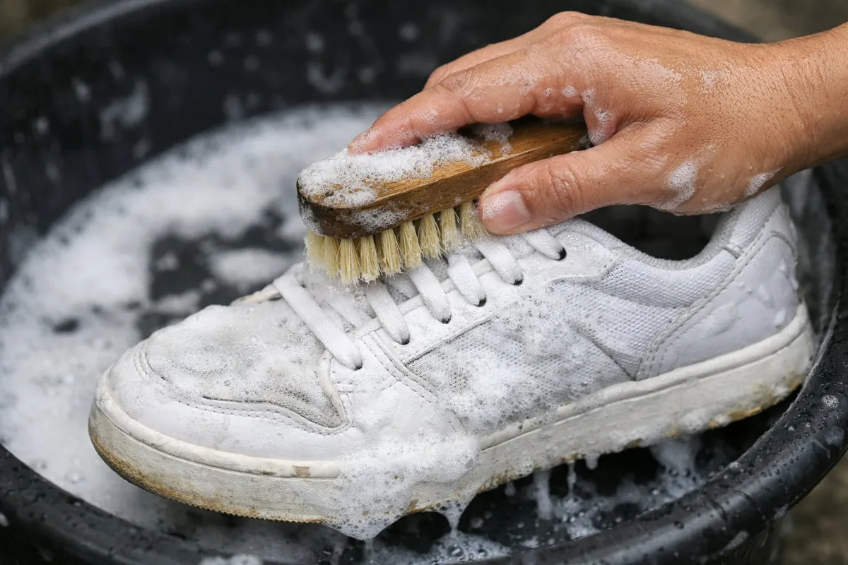 El error que cometes al lavar tus tenis y que hace que queden amarillos