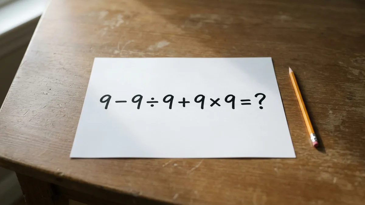 Resolva 9 − 9 ÷ 9 + 9 × 9 sem calculadora e teste se você consegue chegar ao resultado correto na primeira tentativa