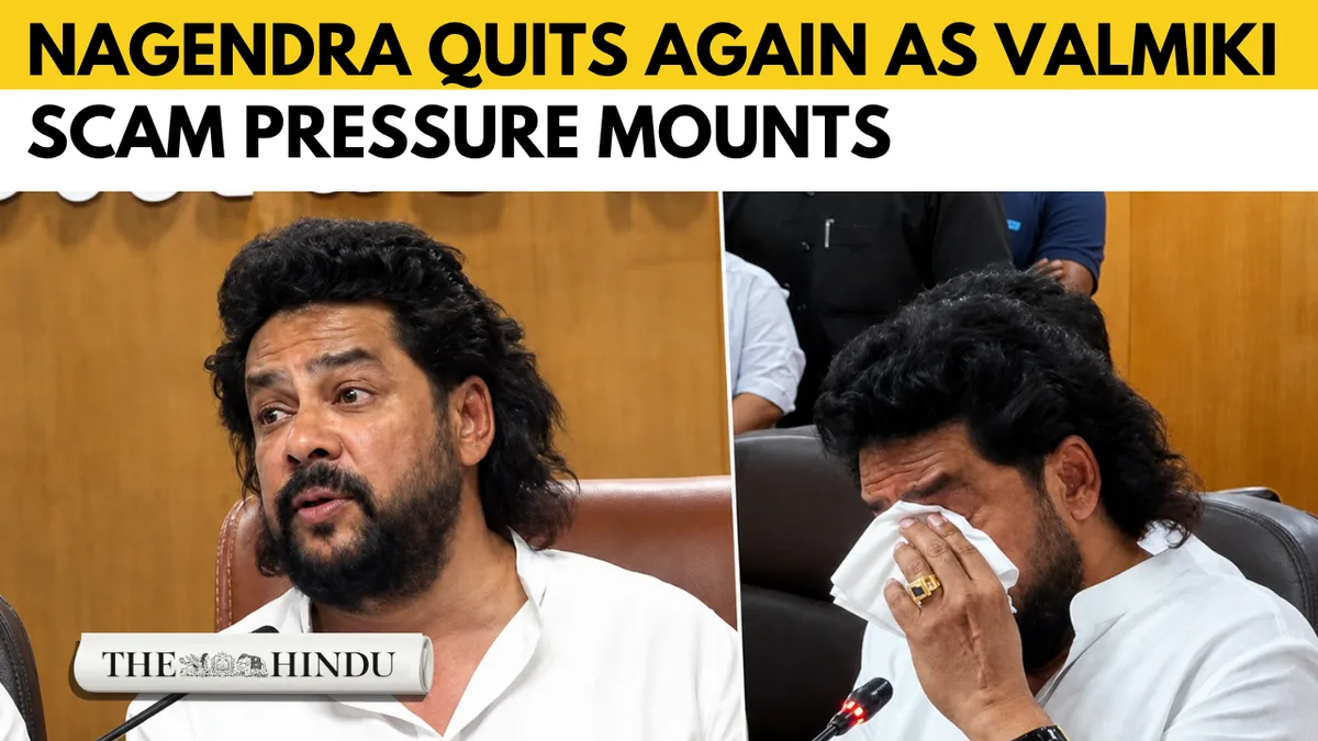 Karnataka Minister B. Nagendra resigns again over alleged Valmiki Corporation scam