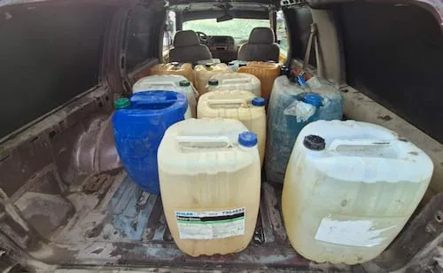 Aseguran siete vehículos con 6 mil 331 litros de hidrocarburo en Tlaxcoapan, Hidalgo; tres tenían reporte de robo