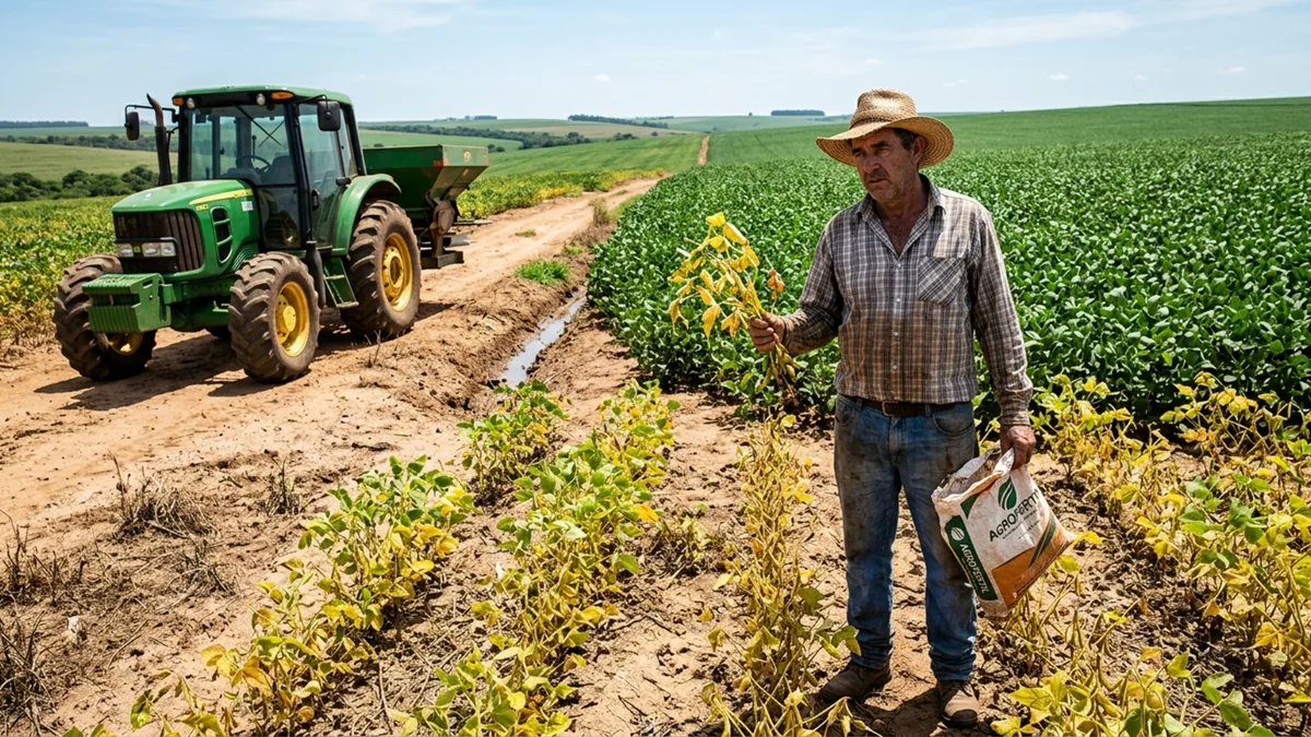 Agricultor aplica 30 toneladas de adubo comprado para nova safra e análise revela concentração de nutrientes abaixo da indicada na embalagem