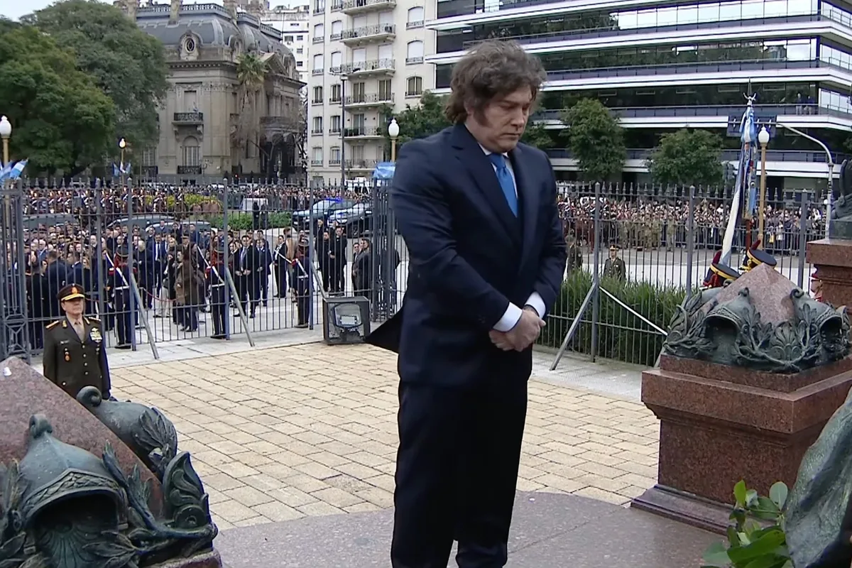 Milei dio un discurso en homenaje a San Martín: “Hay algunos que quieren volver al pasado”